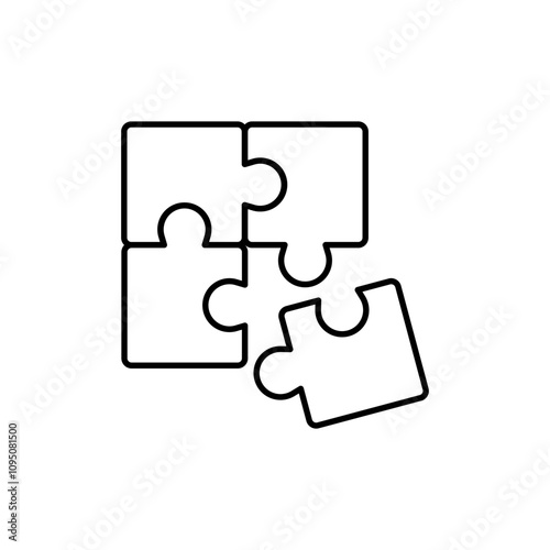 puzzle icon vector illustration, isolated on white