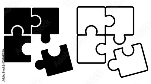 puzzle icon vector illustration, isolated on white