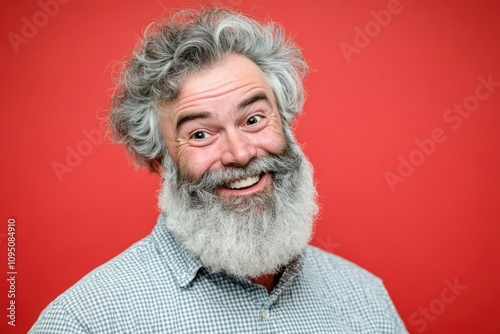 A person with a long beard and mustache, possibly a historical or fantasy character