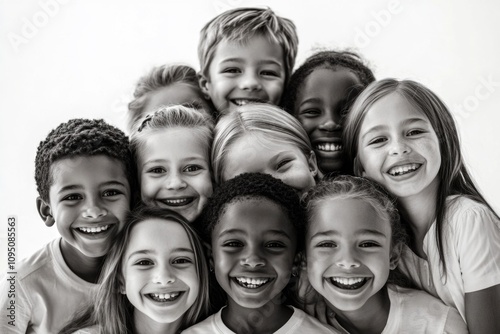 A group of happy children smiling and posing for a photo opportunity