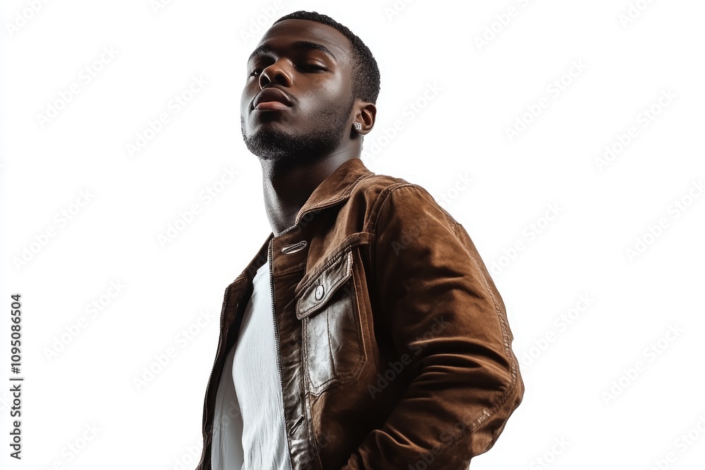 african american hip hop style young man portrait