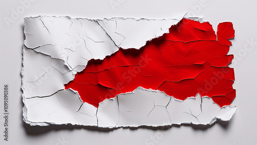 Wallpaper Mural Cracked paint displaying rich red beneath a white exterior Torontodigital.ca