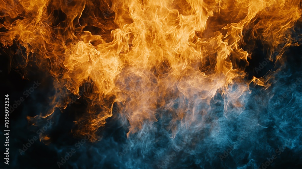 Obraz premium burning fire in the night