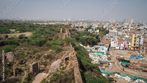 The architecture of Tughlakabad Fort in Delhi, India photo