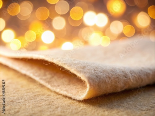Soft Beige Felt Texture Background for Needlework Projects with Beautiful Bokeh Effect, Ideal for Crafting, Sewing, and Textile Design Enthusiasts, Perfect for Stock Photography Use