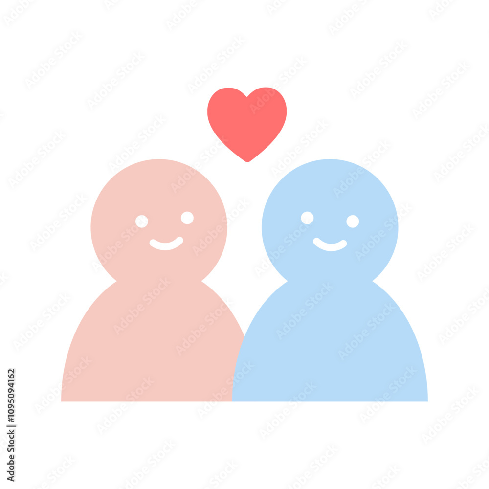 Loving couple cartoon character. Love relationship, romantic, dating, valentine concepts. Flat people vector design Illustration isolated on white background. Loving couple cartoon character. Love relationship, romantic, dating, valentine concepts. Flat people vector design Illustration isolated on white background.