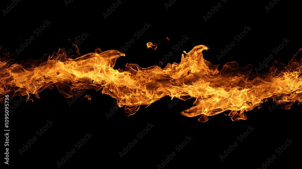 Vivid and dynamic flames gracefully dancing against a black background, showcasing the beauty and power of fire in motion. Vivid and dynamic flames gracefully dancing against a black background, showcasing the beauty and power of fire in motion.