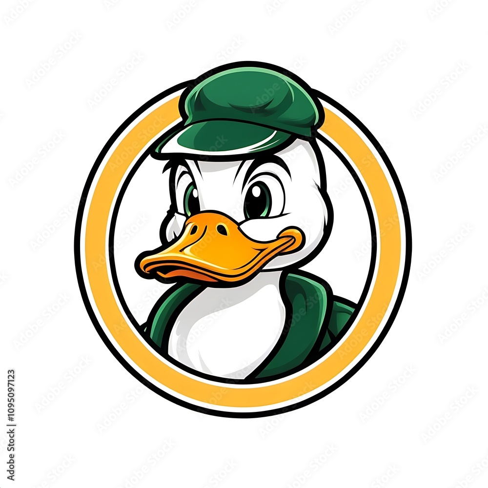 Obraz premium Duck mascot logo background , isolated on white background
