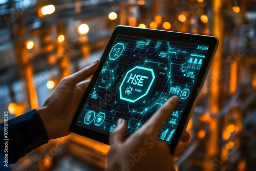 Photo - HSE Management Software on Tablet in Factory