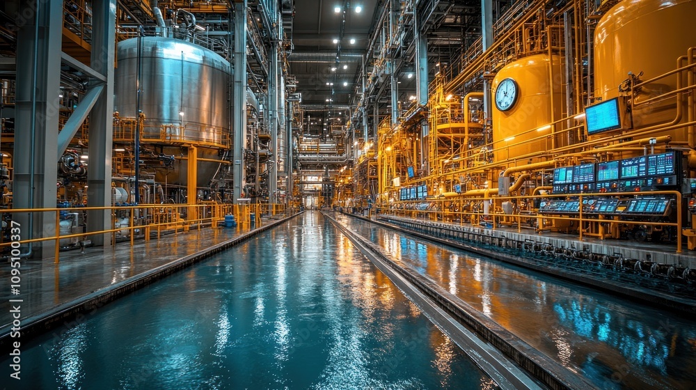 Obraz premium Industrial Facility Interior: A Glimpse into Modern Manufacturing