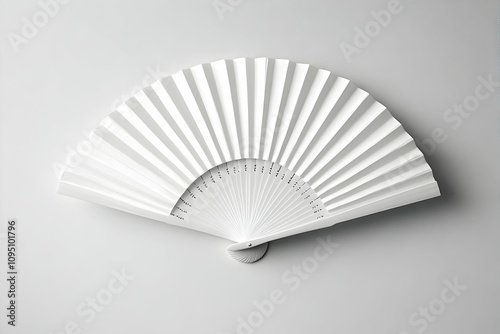 Photo White Paper Fan on White Background