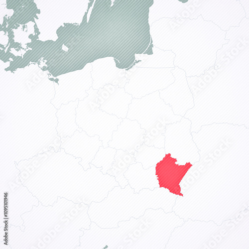 Map of Poland - Subcarpathia photo