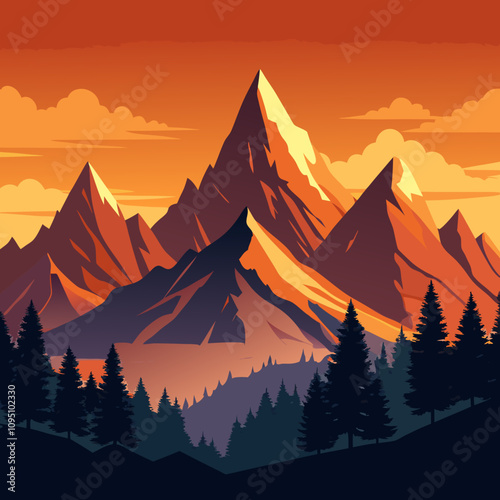 sunrise in mountains
