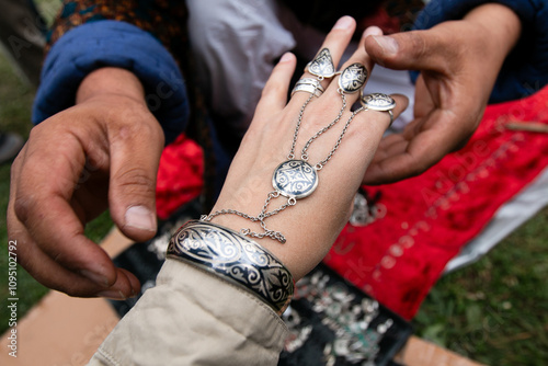 Traditional Silver Jewelry Display and Fitting photo