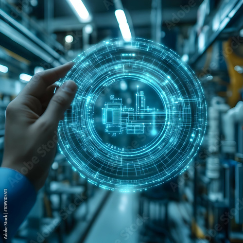 Illustration - Smart Factory Automation Industry 4.0 Technology