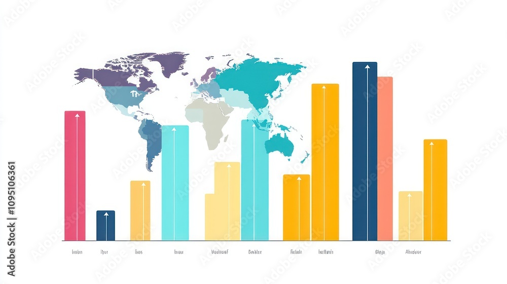Bars graph breaks down revenue by region for global business background wallpaper AI generated image Bars graph breaks down revenue by region for global business background wallpaper AI generated image
