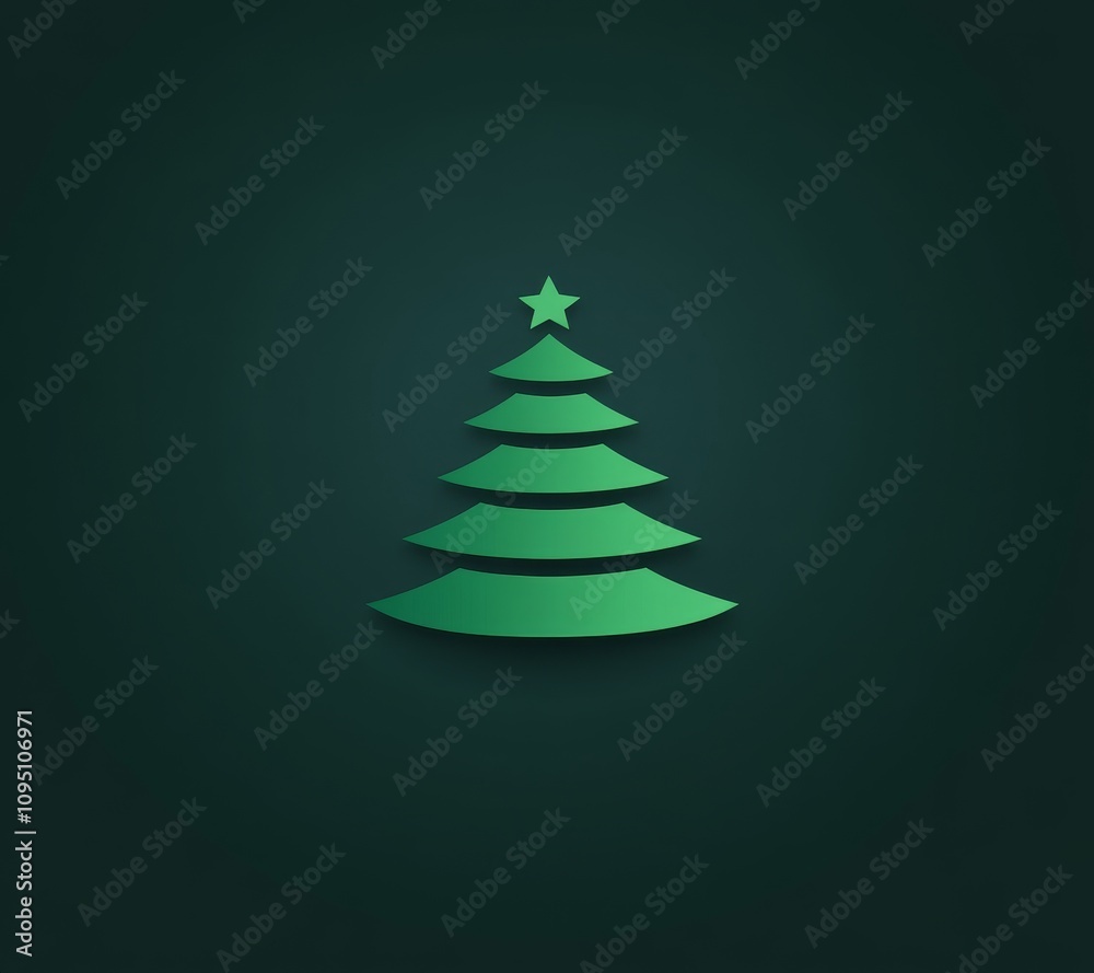 Festive green christmas tree icon digital artwork minimalist design holiday vibe simplistic view seasonal concept Festive green christmas tree icon digital artwork minimalist design holiday vibe simplistic view seasonal concept