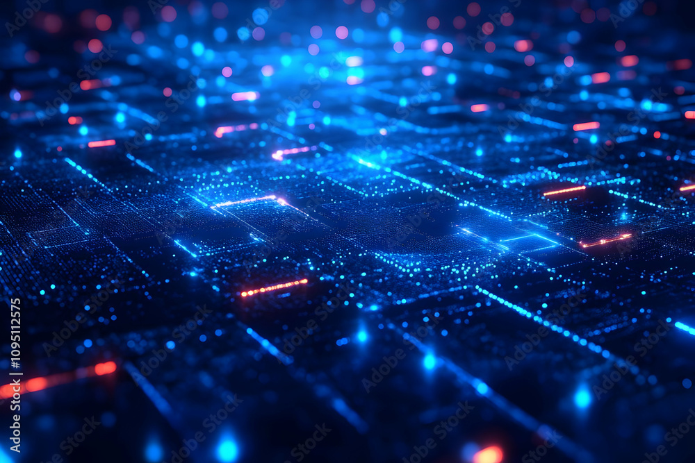 Obraz premium 3D Abstract Background - Digital Data Flow