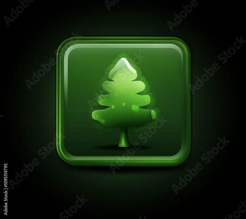 Green tree icon digital design nature minimalist environment vector illustration for eco-friendly concepts photo