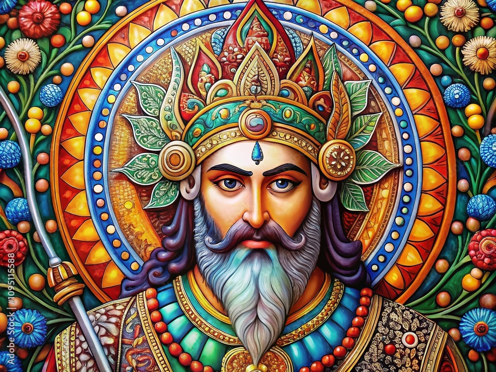 Stunning Persian God Illustration with Intricate Details and Vivid Colors Perfect for Cultural Art Projects and Historical Designs Stunning Persian God Illustration with Intricate Details and Vivid Colors Perfect for Cultural Art Projects and Historical Designs