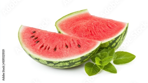 Juicy Watermelon Slices with Fresh Mint