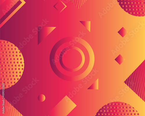 Colorful Orange Gradient abstract background with round circle line bright space with effect decoration with seamless patterns