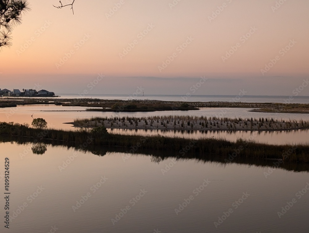 sunset on coastal dunes Dauphin Island AL sunset on coastal dunes Dauphin Island AL