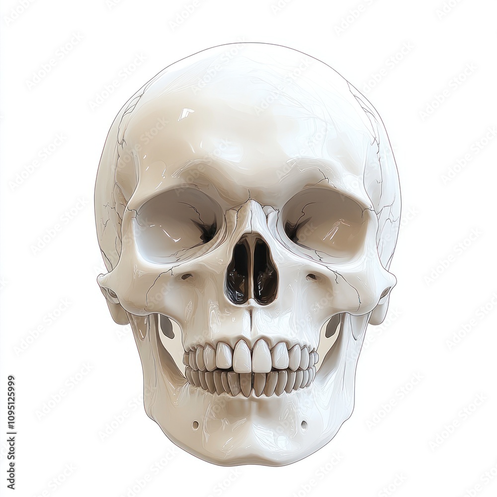Obraz premium Human Skull Anatomy Detailed Rendering