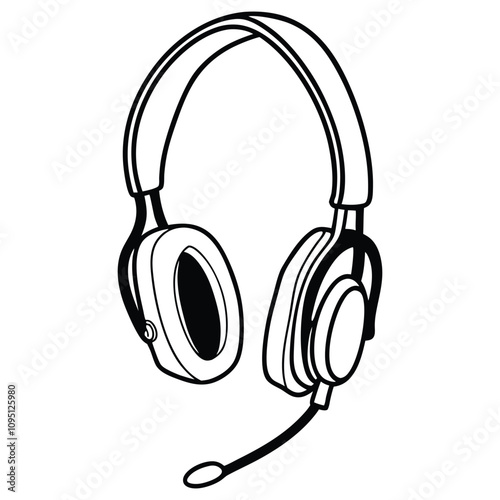 Modern Headset Illustrations: Vector and Silhouette Art
