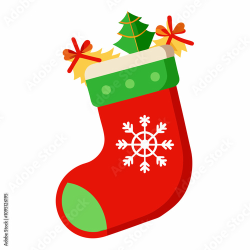 christmas sock isolated on white