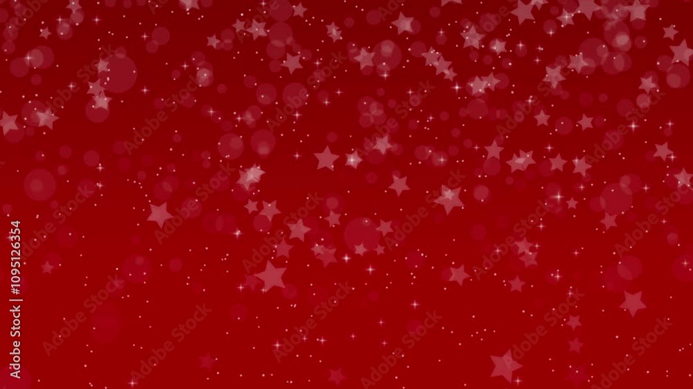 Red Christmas background with stars and glittering particles. Red Christmas background with stars and glittering particles.