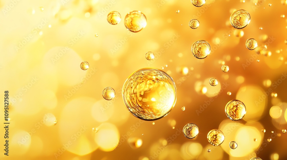 Golden bubbles float in a shimmering background, creating a bright, festive atmosphere perfect for celebrations and joy. Golden bubbles float in a shimmering background, creating a bright, festive atmosphere perfect for celebrations and joy.