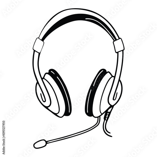 Modern Headset Illustrations: Vector and Silhouette Art
