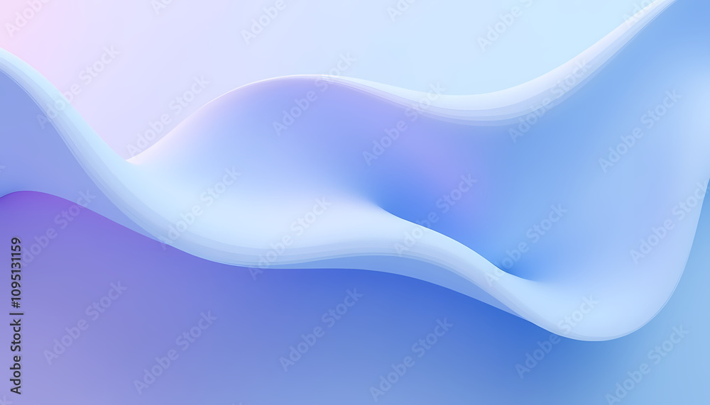 Obraz premium Background with smooth shapes in soft blue and purple tones, abstract forms creating a calm and serene effect, ideal for modern designs.