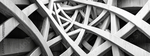 Minimalist White Interwoven Stripes with Clean and Geometric Design