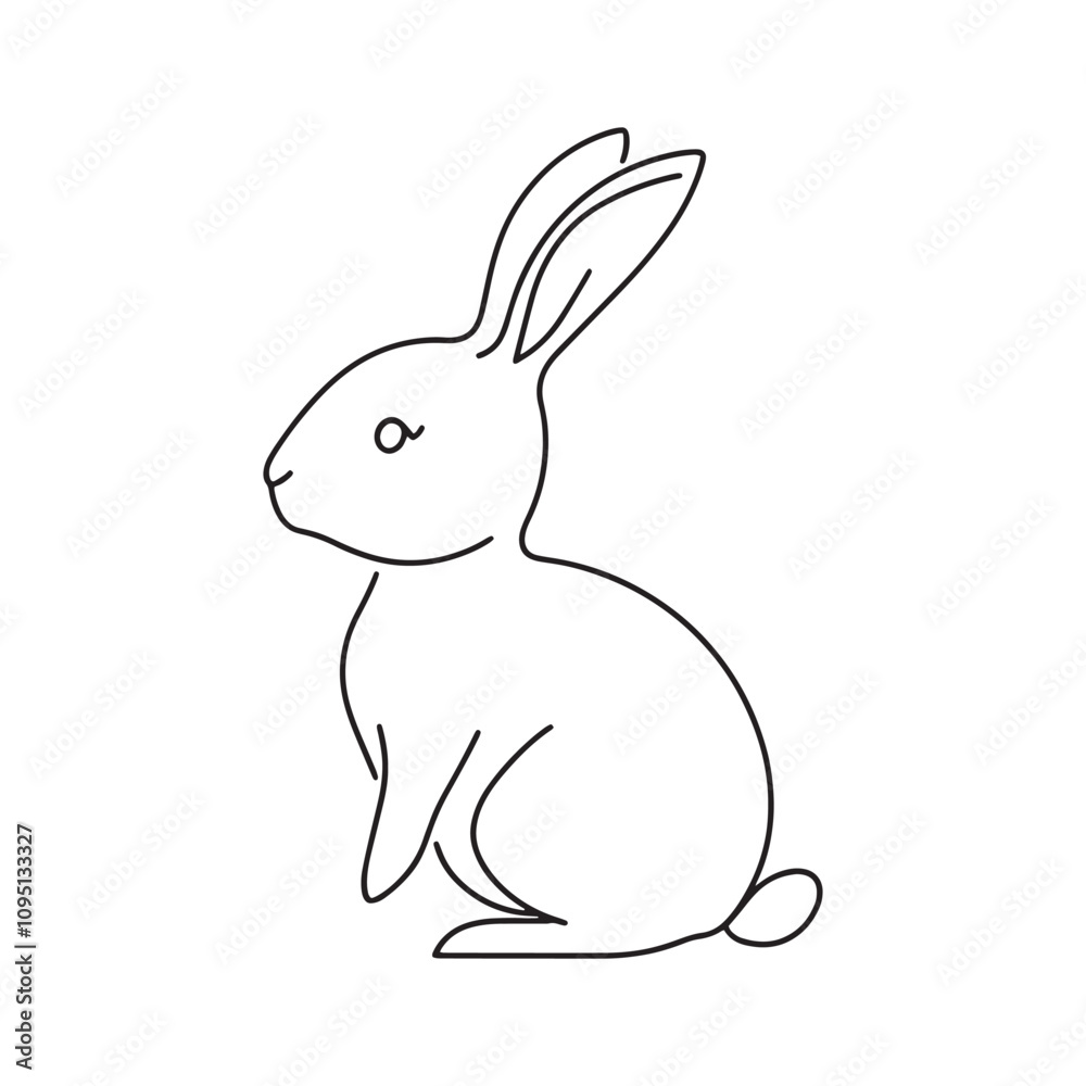 Obraz premium Rabbit line art vector