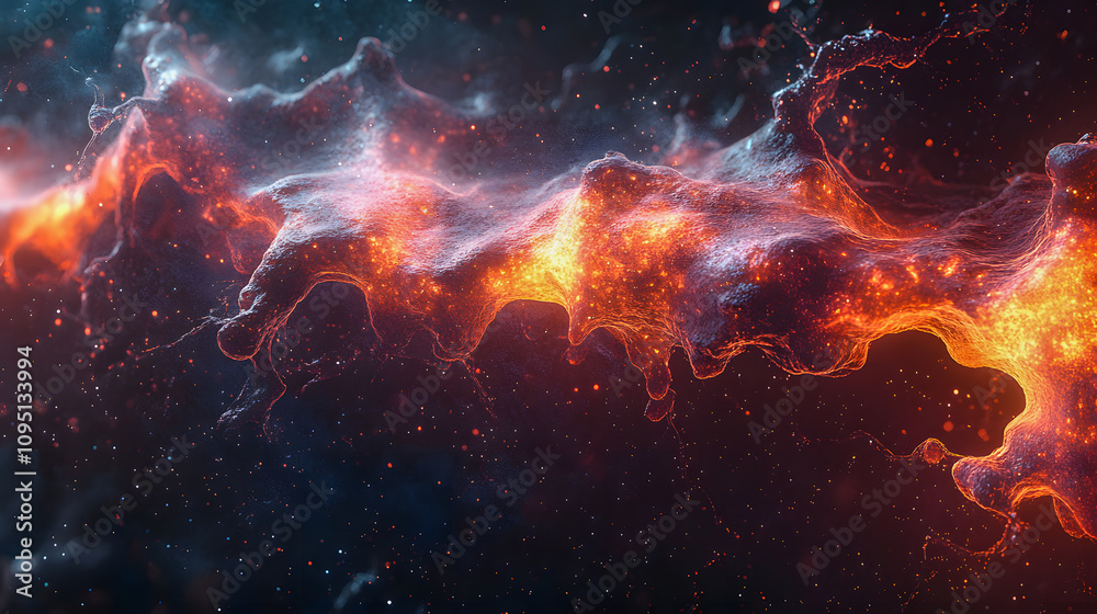 Abstract high-tech neural network background illustration – glowing connections and nodes representing advanced artificial intelligence and futuristic data processing.