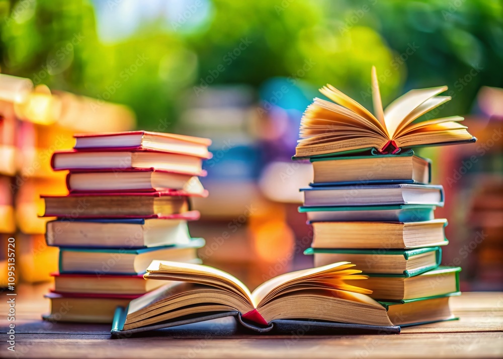 Tilt-Shift Photography of Open Books and Typography Representing Logos Definition in English Literature