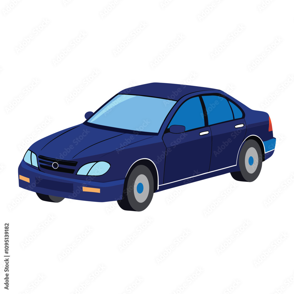 Fototapeta premium High Quality Sedan Car Vector Illustration Design on Clean White Background 