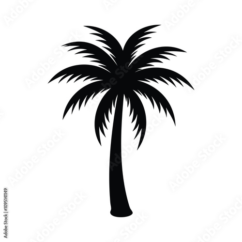 Palm Tree Silhouette Vector Illustration Art for Tropical, Beach, and Nature Designs