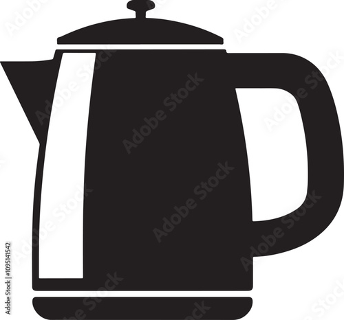 electric kettle black silhouette, icon vector illustration