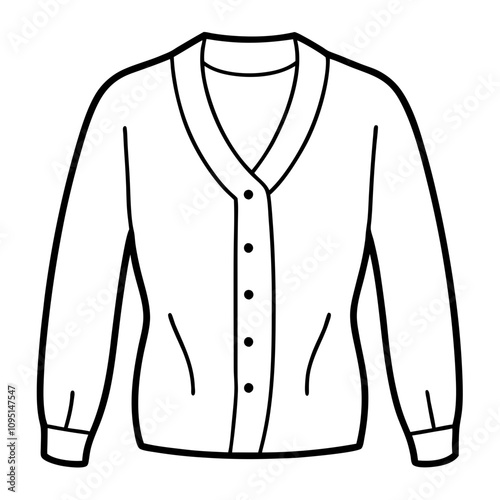 v neck long button cardigan