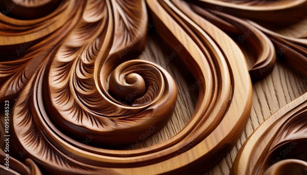 Art of Macro shot of intricately carved wood patterns Thailand culture antique Art of Macro shot of intricately carved wood patterns Thailand culture antique