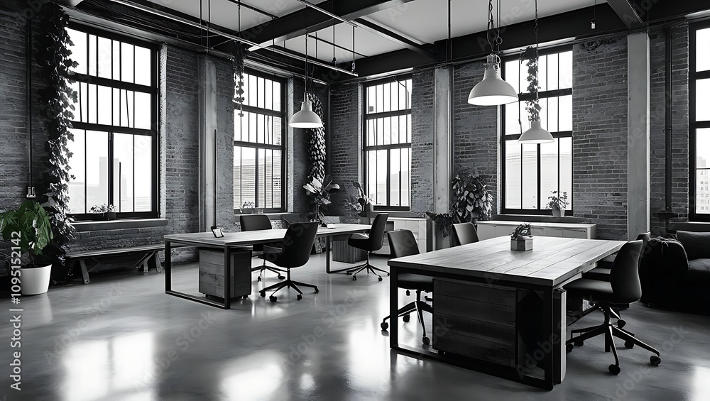 Industrial Loft Workspace with Modern Touches Industrial Loft Workspace with Modern Touches