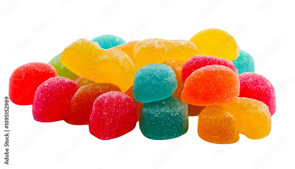 Delicious Gummy Candies on White Background Delicious Gummy Candies on White Background