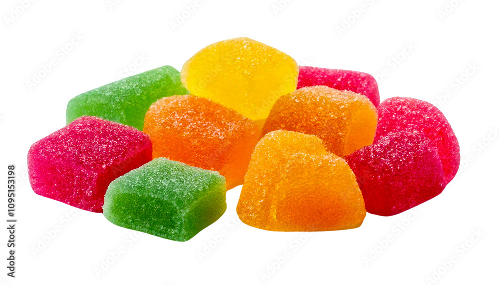 Delicious Gummy Candies on White Background Delicious Gummy Candies on White Background