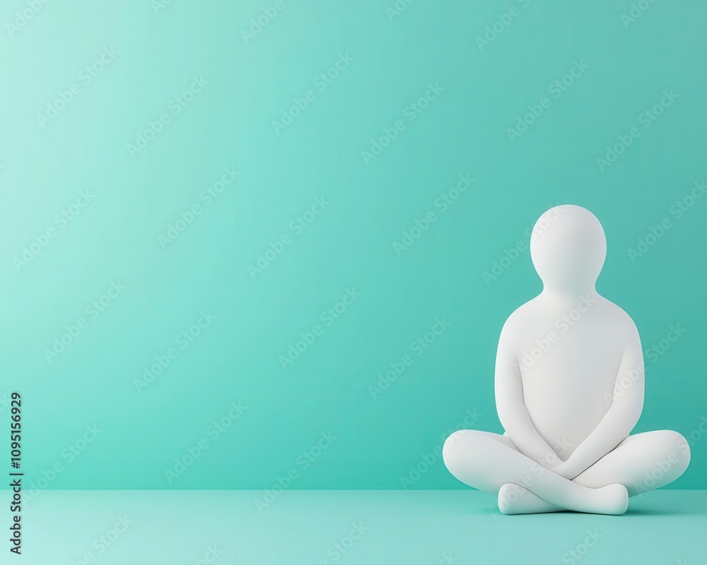 Sad figure sitting alone, emotional monologue in faint luminescent text, 3D illustration Sad figure sitting alone, emotional monologue in faint luminescent text, 3D illustration