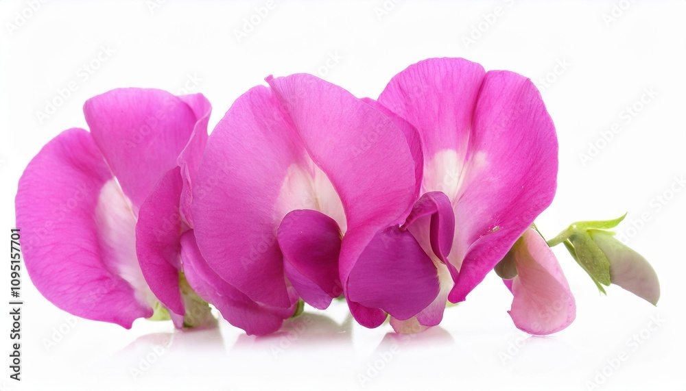 Sweet Pea on white background isolated. Beautiful flower.