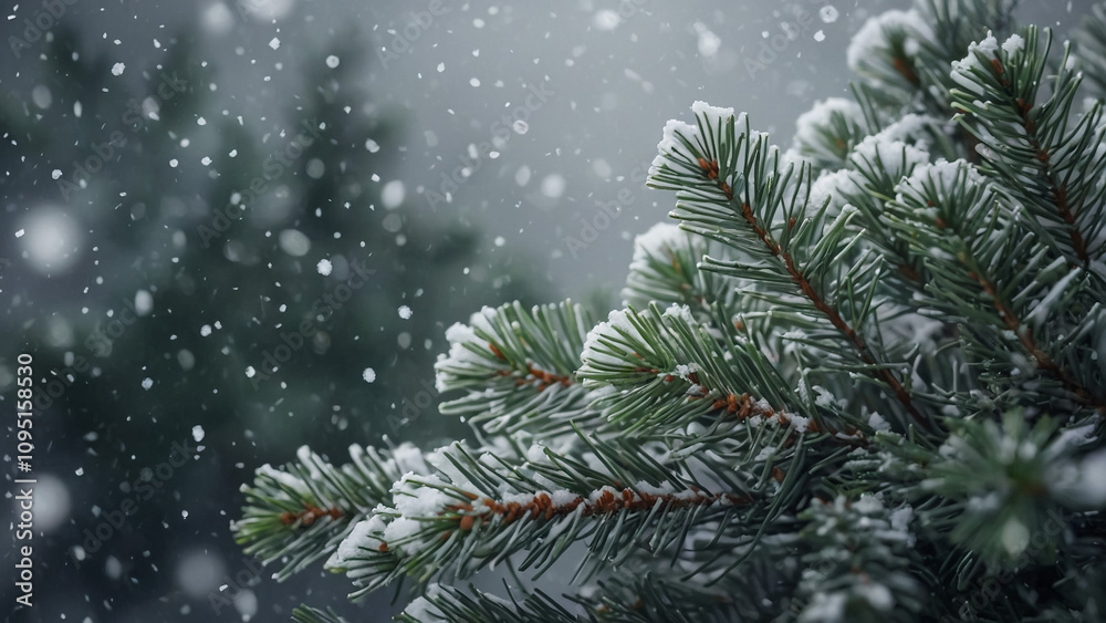 christmas tree branches with snow christmas tree branches with snow