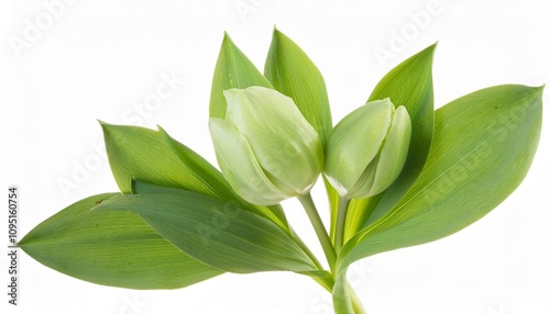 Wallpaper Mural Tulip green on white background isolated. Beautiful flower. Torontodigital.ca